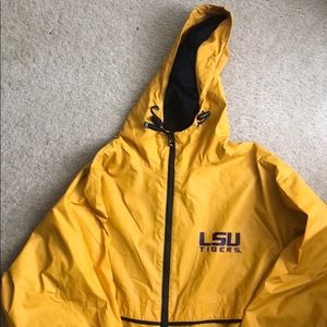Louisiana State University rain jacket.